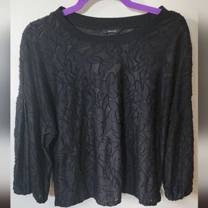 Black floral blouse size large RW&CO